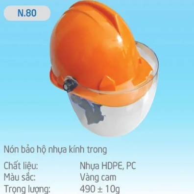 Mũ bảo hộ có kính che mặt BB N80/N81